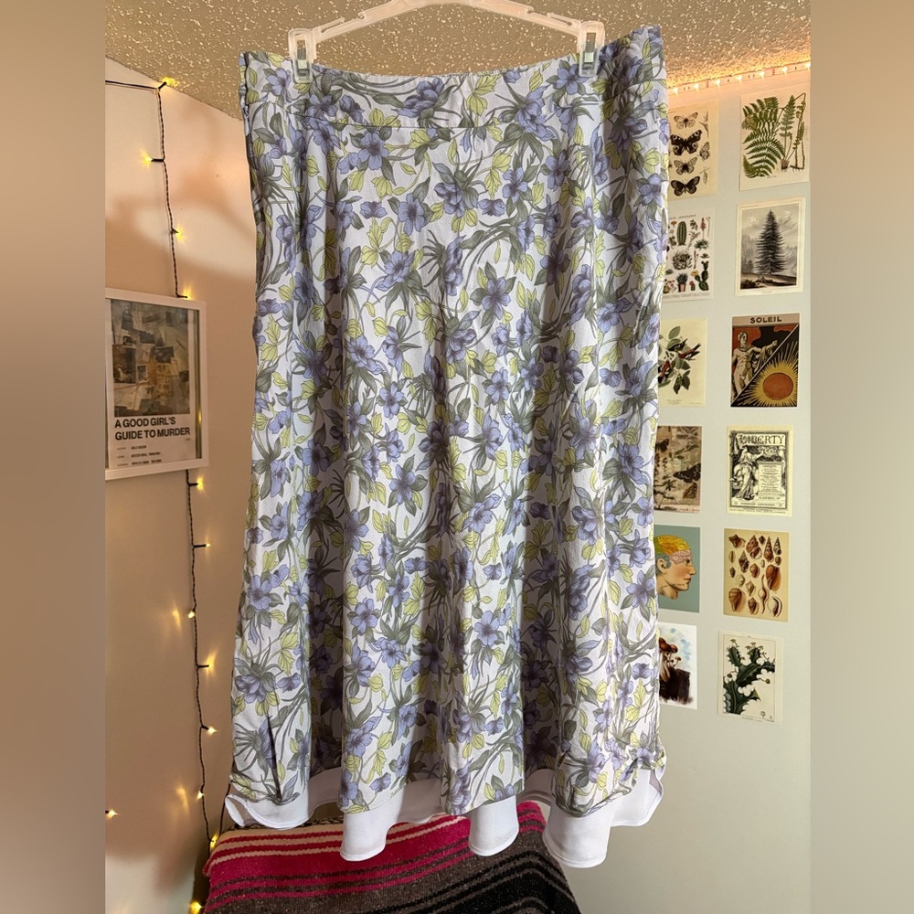 Vintage Silk Floral Skirt